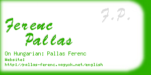 ferenc pallas business card